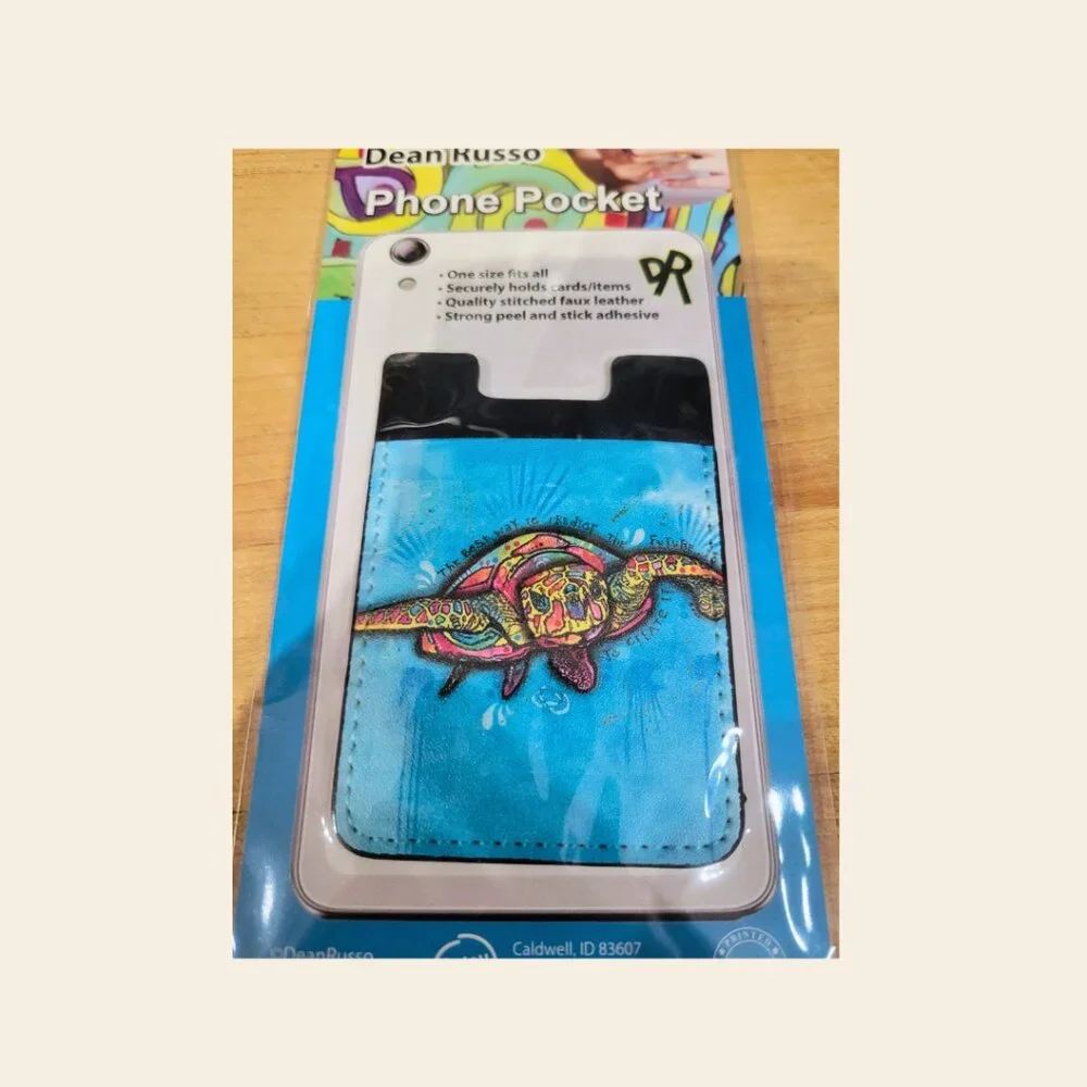 Enjoy It LLC Turtle Phone Pocket by Dean Russo – Stick-On Card Holder – New
